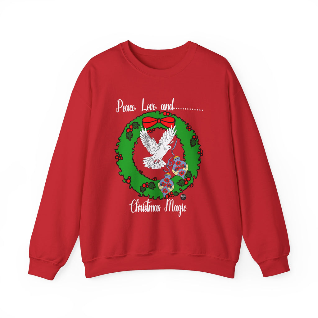 Unisex Peace, Love, and Christmas Magic Sweatshirt